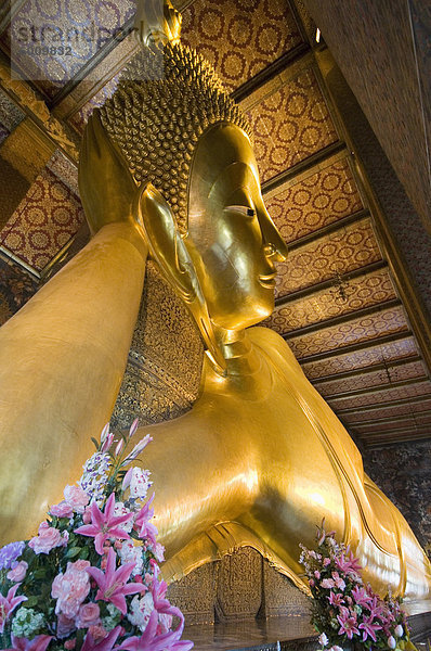 Liegender Buddha  Wat Pho  Bangkok  Thailand  Südostasien  Asien