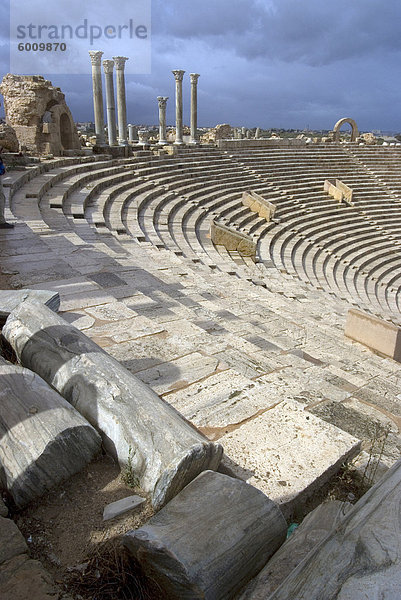 Theater  römische Website von Leptis Magna  UNESCO World Heritage Site  Libyen  Nordafrika  Afrika