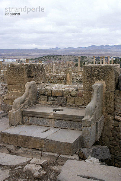 Latrine  römische Website von Timgad  UNESCO World Heritage Site  Algerien  Nordafrika  Afrika