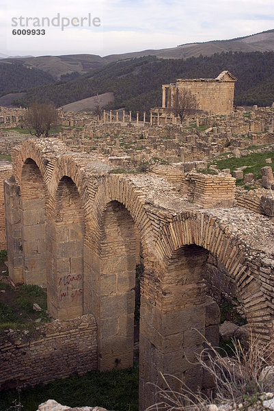 Großen Thermes (große Bäder)  römische Website Djemila  UNESCO World Heritage Site  Algerien  Nordafrika  Afrika