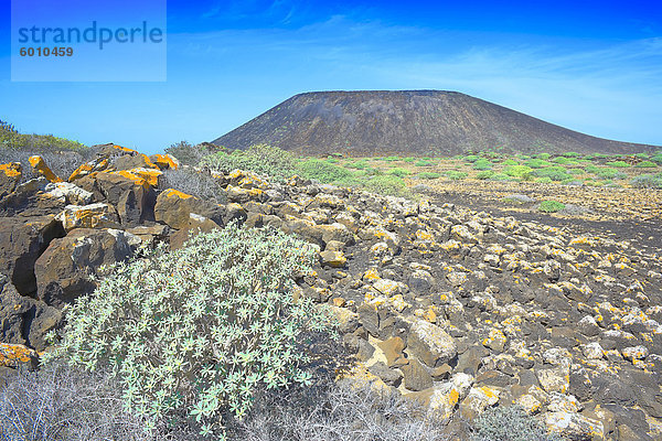 Vulkanische Landschaft  Isla de Los Lobos  Fuerteventura  Kanarische Inseln  Spanien  Europa