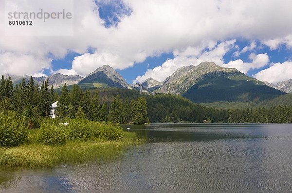 Gletscher See von Strebske Pleso in der hohen Tatra  Slowakei  Europa