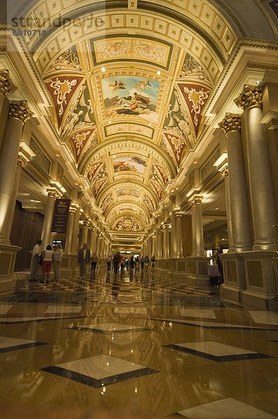 Lobby in der Nähe der Rezeption  Venetian Hotel  Las Vegas  Nevada  Vereinigte Staaten von Amerika  Nordamerika