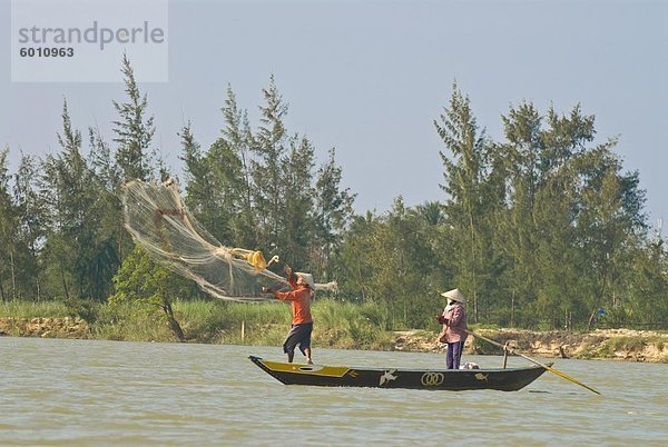 Traditionelles Fischen  Hoi An  Vietnam  Indochina  Südostasien  Asien