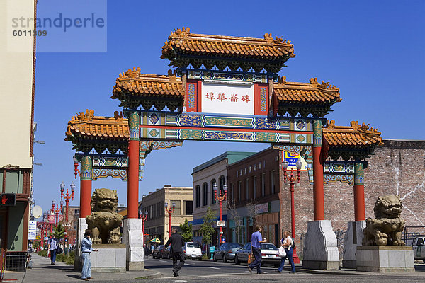Chinatown-Gate in Chinatown Bezirk von Portland  Oregon  Vereinigte Staaten  Nordamerika