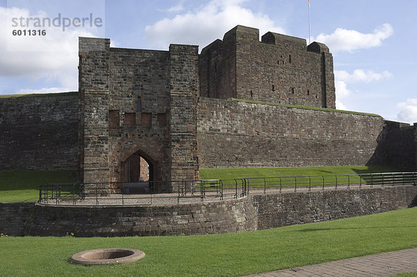 Die innere Festung  Carlisle Castle  Cumbria  England  Vereinigtes Königreich  Europa