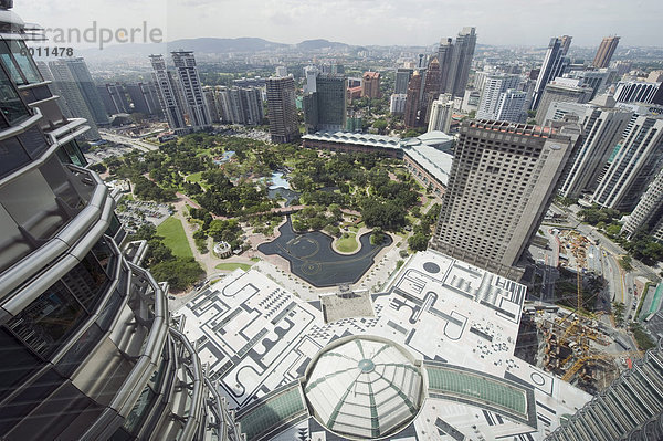 Blick von der Petronas Towers Skybridge  Kuala Lumpur  Malaysia  Südostasien  Asien