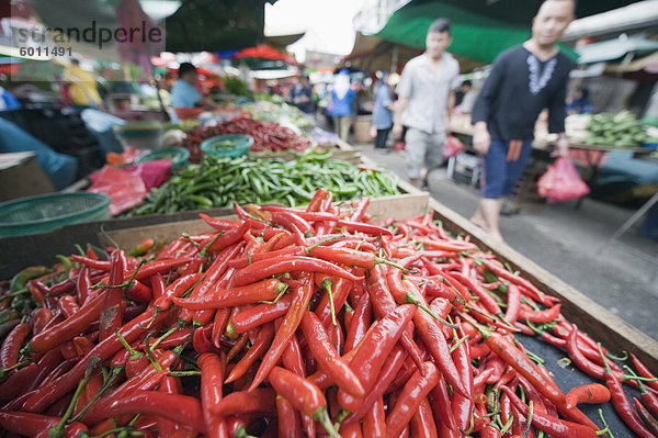 Chili Paprika  Pudu Markt  Kuala Lumpur  Malaysia  Südostasien  Asien