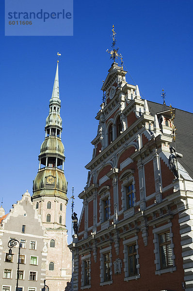 Europa Wohnhaus flirten Ziegelstein Kirche kaufen Altstadt Riga Hauptstadt UNESCO-Welterbe Jahrhundert Lettland