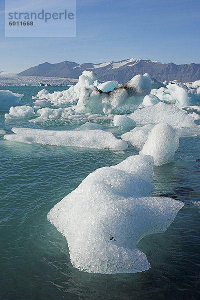 Eisberge in der Schmelzwasser Wasser Lagune  Jokulsarlon Breidamerkurjokull  Süd-Bereich  Island  Polarregionen