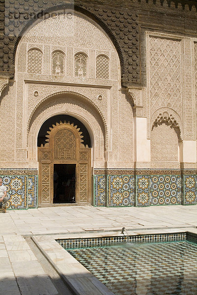 Ben Youssef Medersa (Koranschule)  Marrakesch  Marokko  Nordafrika  Afrika