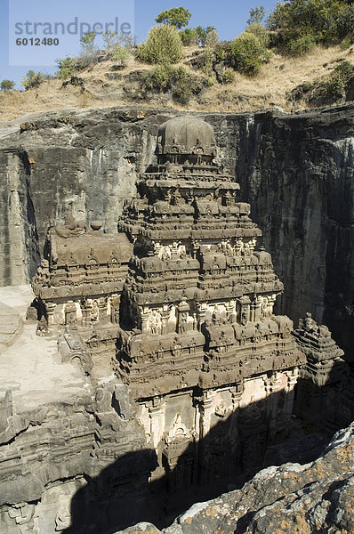 Die Höhlen von Ellora  schneiden Tempel in Fels  UNESCO-Weltkulturerbe  nahe Aurangabad  Maharashtra  Indien  Asien