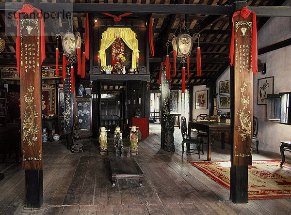 Boden Fußboden Fußböden Wohnhaus Gebäude hängen chinesisch Händler 1 Altar Südostasien Vietnam Asien Jahrhundert