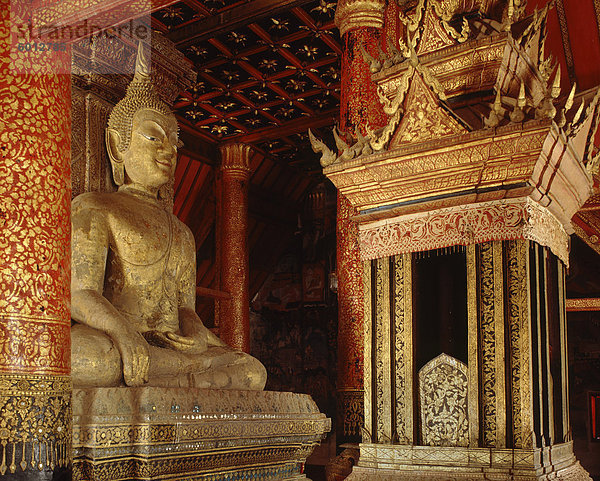 Buddha und Thammat (Predigt Stuhl)  Wat Phumin  Stadt von Nan  Thailand  Südostasien  Asien & # 10