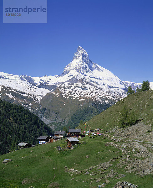 Hütten und Restaurants unter dem Matterhorn in der Schweiz  Europa