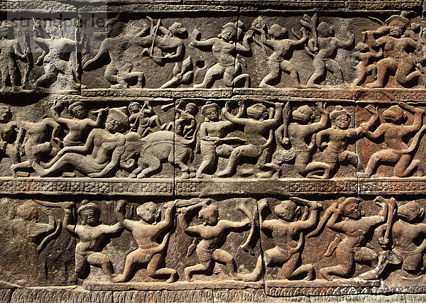 Reliefs aus der Mitte des 11. Jahrhunderts Baphuon  Angkor  UNESCO Weltkulturerbe  Kambodscha  Indochina  Südostasien  Asien