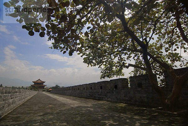 Wand von der alten Stadt  Dali  Yunnan  China  Asien