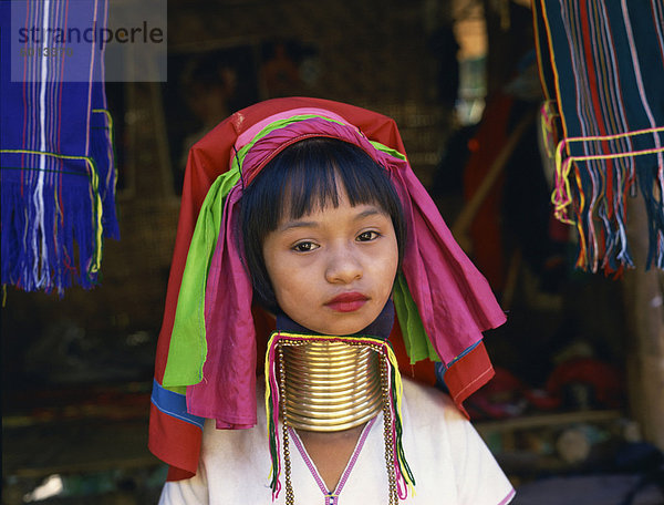 Lange Hals Girl  Paduang Stammes  Mae Hong Son in Thailand  Südostasien  Asien