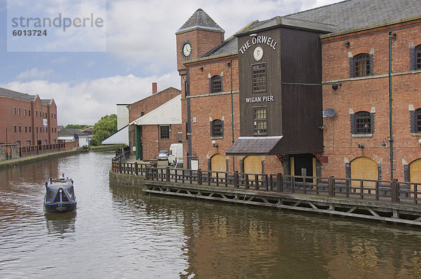 Leeds and Liverpool Canal bei Wigan Pier  wie in dem Buch von George Orwell  der Weg nach Wigan Pier  Wigan  Lancashire  England  Vereinigtes Königreich  Europa