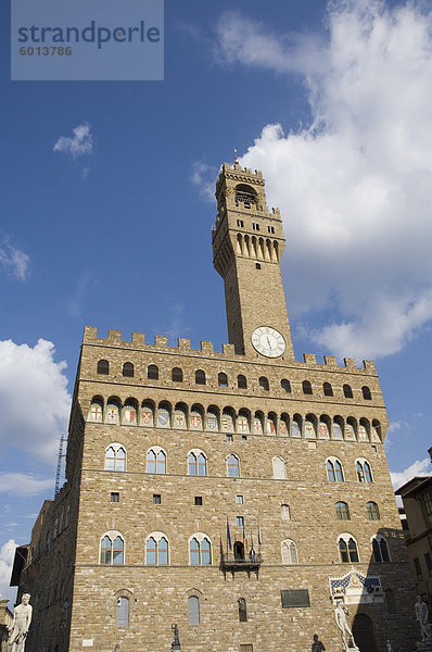 Palazzo Vecchio auf der Piazza della Signoria  UNESCO Weltkulturerbe  Florenz (Firenze)  Tuscany  Italien  Europa