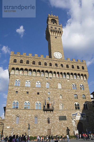 Palazzo Vecchio auf der Piazza della Signoria  UNESCO Weltkulturerbe  Florenz (Firenze)  Tuscany  Italien  Europa