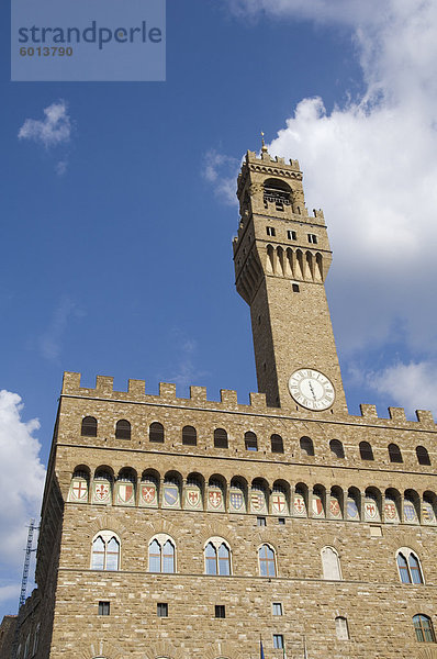 Palazzo Vecchio auf der Piazza della Signoria  UNESCO Weltkulturerbe  Florenz (Firenze)  Tuscany  Italien  Europa