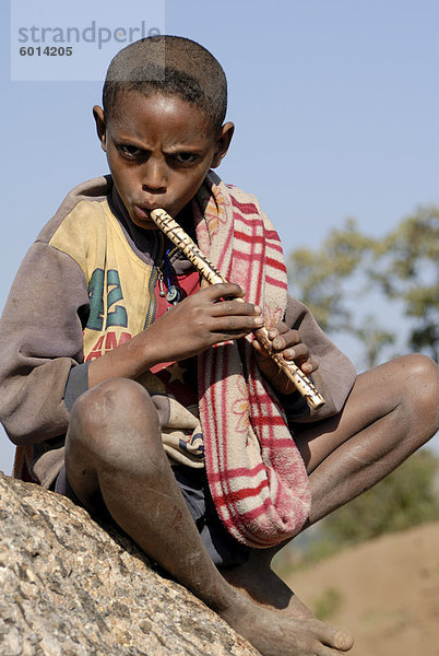 Flöte-Spieler  Äthiopien  Afrika