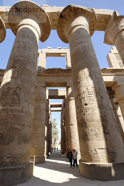 Hypostyle Hall  Tempel von Karnak  in der Nähe von Luxor  Theben  UNESCO World Heritage Site  Ägypten  Nordafrika  Afrika