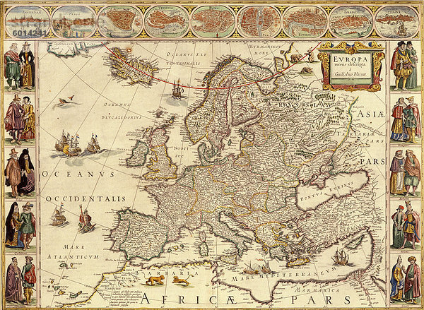 Alte Karte von Europa