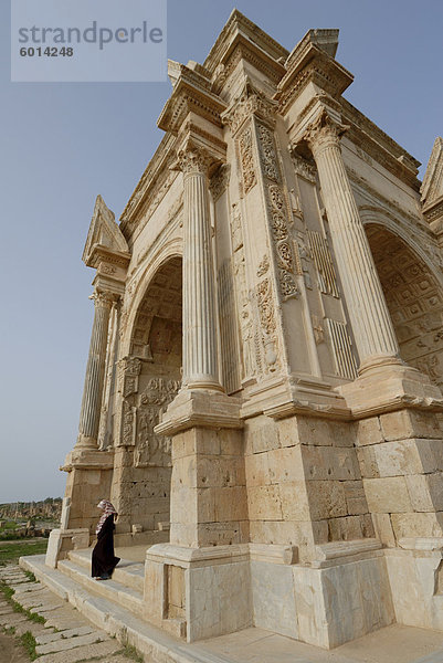 Bogen des Septimius Severus  Leptis Magna  UNESCO World Heritage Site  Libyen  Nordafrika  Afrika