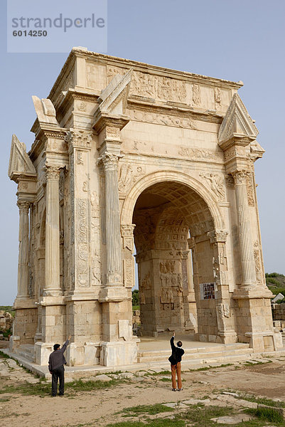Bogen des Septimius Severus  Leptis Magna  UNESCO World Heritage Site  Libyen  Nordafrika  Afrika