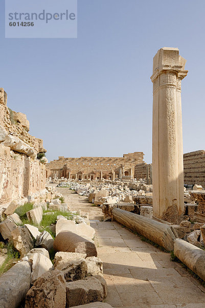 Über Colonnata  Leptis Magna  UNESCO World Heritage Site  Libyen  Nordafrika  Afrika