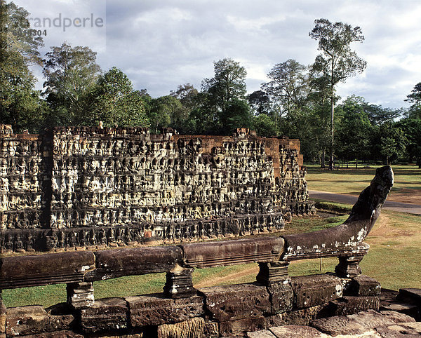 Aussätzigen Königs Terrasse  Angkor Thom  Angkor  UNESCO World Heritage Site  Kambodscha  Indochina  Südostasien  Asien