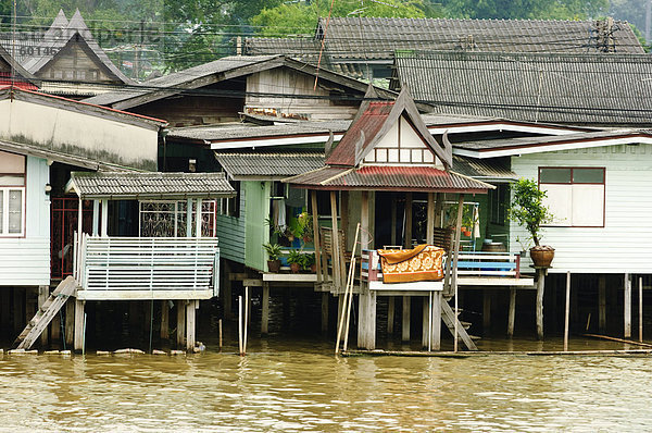 Bangkok Hauptstadt Gebäude Fluss Südostasien Asien Thailand