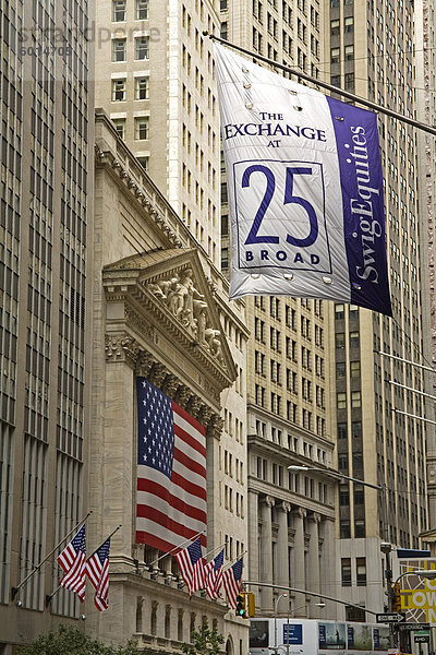 Börse an der Wall Street  Lower Manhattan  New York City  New York  Vereinigte Staaten von Amerika  Nordamerika