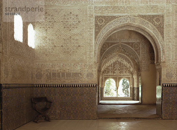 Halle von zwei Schwestern  Alhambra  UNESCO World Heritage Site  Granada  Andalusien  Spanien  Europa