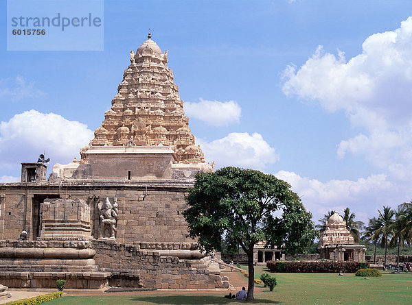 Brihadisvara-Tempel gewidmet Shiva  Chola-König Rajendra i. errichtet zwischen 1014 und 1172 N.  Gangaikondacholapuram  Tamil Nadu  Indien  Asien
