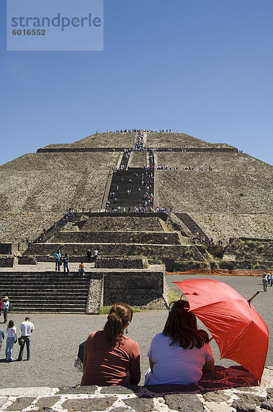 Pyramide von der Sonne  Teotihuacan  150AD  600AD und später von den Azteken  UNESCO-Weltkulturerbe  nördlich von Mexiko-Stadt  Mexiko  Nordamerika
