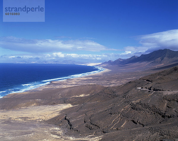 Blick auf Playa de Cofete  Jandia Peninsula  Fuerteventura  Kanarische Inseln  Spanien  Atlantik  Europa