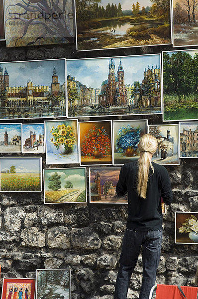 nahe  zeigen  Stadtmauer  Europa  Eingang  Gemälde  Bild  alt  Polen
