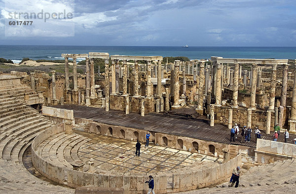 Theater  römische Website von Leptis Magna  UNESCO World Heritage Site  Libyen  Nordafrika  Afrika