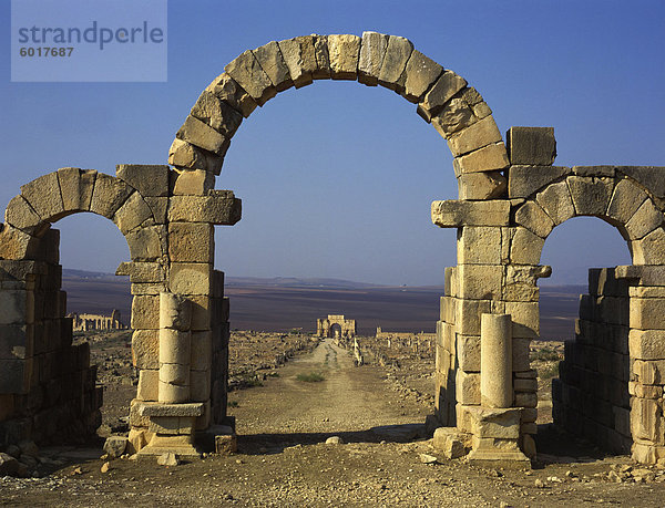 Tanger-Tor  Volubilis  UNESCO World Heritage Site  Marokko  Nordafrika  Afrika