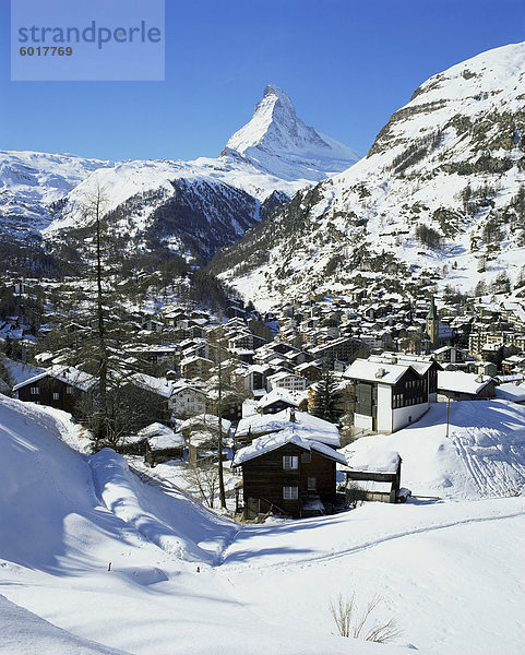 Zermatt und das Matterhorn  Schweizer Alpen  Schweiz  Europa
