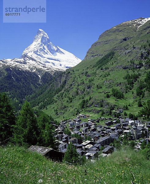 Zermatt und das Matterhorn  Schweizer Alpen  Schweiz  Europa