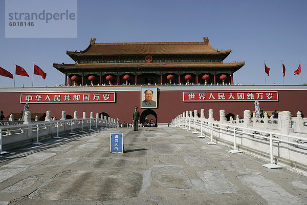 Das Himmelstor  die Verbotene Stadt  Platz des Himmlischen Friedens  Peking  China  Asien