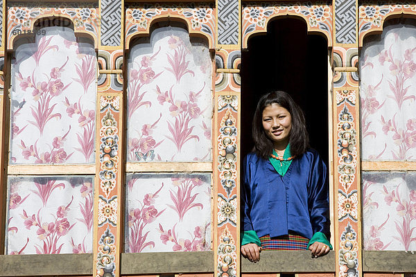 Bhutanischen Frau  Jankar  Bumthang  Bhutan  Asien