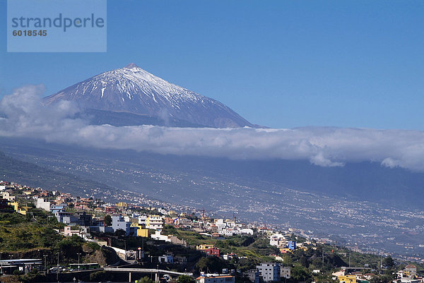 Orotava-Tal und Pico del Teide  Teneriffa  Kanarische Inseln  Spanien  Europa