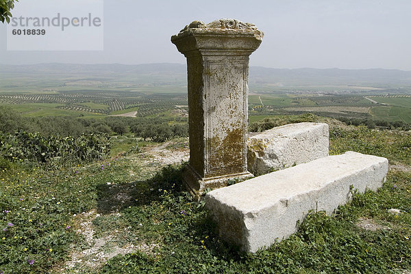 Antike römische Stadt Thugga (Dougga)  UNESCO Weltkulturerbe  Tunesien  Nordafrika  Afrika