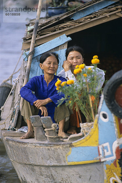 Schwimmender Markt  Can Tho  Mekong-Delta  Vietnam  Indochina  Südostasien  Asien