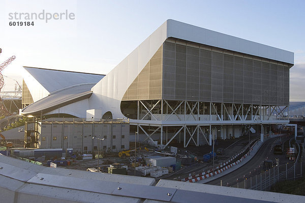 Das Aquatic Centre im Bau für die 2012 Olympics  Stratford  London  England  Vereinigtes Königreich  Europa